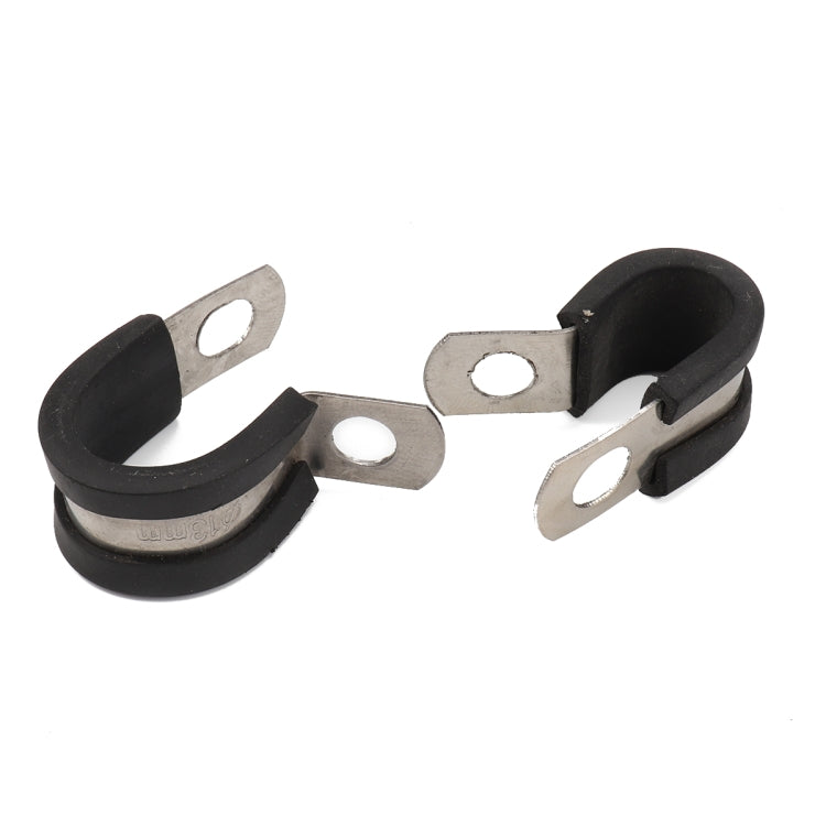 10 PCS Car Rubber Cushion Pipe Clamps Stainless Steel Clamps, Size: 9/8 inch (28mm), Size: 9/8 inch (28mm)