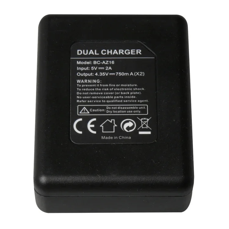 BC-AZ16 Digital Camera USB Dual Batteries Charger for Xiaomi Xiaoyi II 4K, For Xiaomi Xiaoyi II 4K