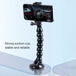 Extended Suction Cup Jaws Flex Clamp Mount with Cold Shoe Phone Clamp, Extended Suction Cup Mount with Cold Shoe Phone Clamp
