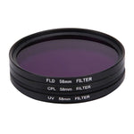 JUNESTAR 3 in 1 Proffesional 58mm Lens Filter(CPL + UV + FLD / Purple) for GoPro & Xiaomi Xiaoyi Yi Sport Action Camera, 3 in 1