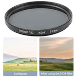 RUIGPRO for GoPro HERO 7/6 /5 Professional 52mm ND4 Lens Filter with Filter Adapter Ring & Lens Cap, ND4 Lens