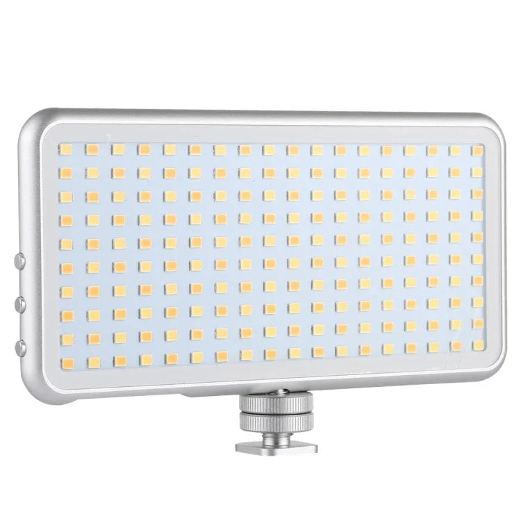 LED011S Pocket 180 LEDs Professional Vlogging Photography Video & Photo Studio Light with OLED Display & Cold Shoe Adapter Mount for Canon / Nikon DSLR Cameras, 180 LED