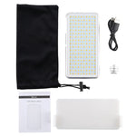 LED011S Pocket 180 LEDs Professional Vlogging Photography Video & Photo Studio Light with OLED Display & Cold Shoe Adapter Mount for Canon / Nikon DSLR Cameras, 180 LED