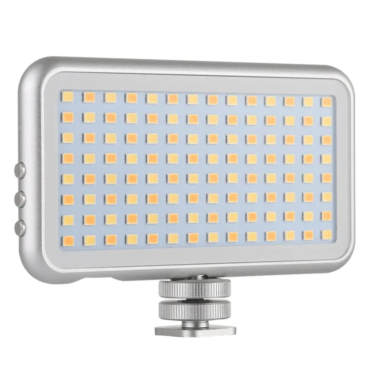 LED-013 Pocket 112 LEDs Professional Vlogging Photography Video & Photo Studio Light with OLED Display & Cold Shoe Adapter Mount for Canon / Nikon DSLR Cameras, 112 LED