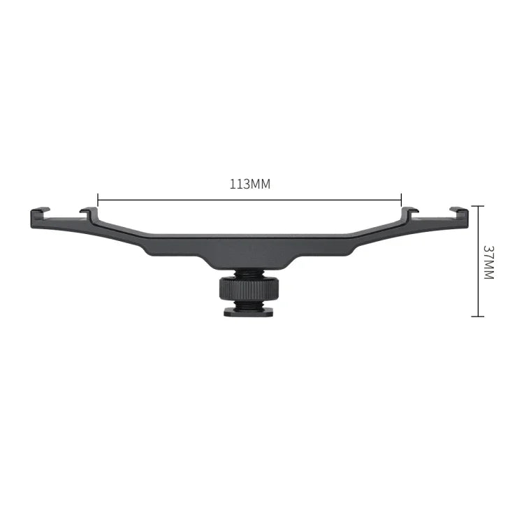 YELANGU YLG0702A Dual Cold Hot Shoe Mount Adapter Aluminum Alloy Extension Bracket, Dual Cold Hot Bracket