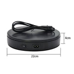 22cm Electric Rotating Turntable Display Stand Live Video Shooting Props Turntable Jewelry Shoes Display Platform, US Plug, 22cm(Black), 22cm(White)