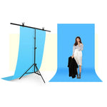 200x200cm T-Shape Photo Studio Background Support Stand Backdrop Crossbar Bracket Kit with Clips, No Backdrop, 200x200cm