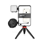 YELANGU PC204 YLG1801D Vlogging Live Broadcast LED Selfie Light Smartphone Video Rig Handle Stabilizer Bracket Kits with Microphone & Tripod, PC204