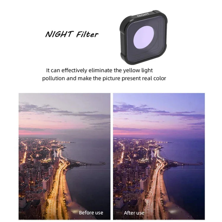 JSR KB Series NIGHT Light Pollution Reduction Lens Filter for GoPro HERO13 Black /12 Black /11 Black /10 Black /9 Black, NIGHT