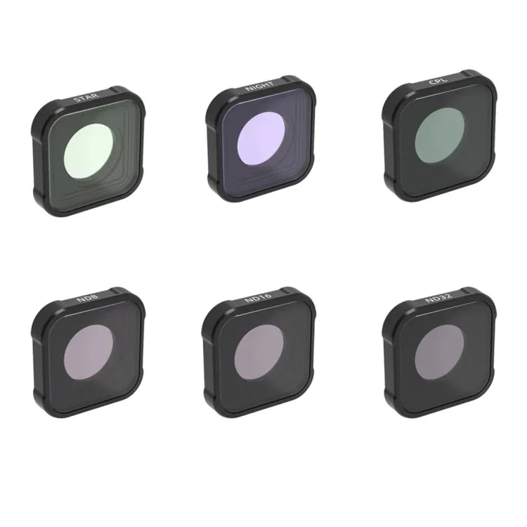JSR KB Series STAR+CPL+NIGHT+ND8+ND16+ND32 Lens Filter for GoPro HERO13 Black /12 Black /11 Black /10 Black /9 Black, 6-in-1