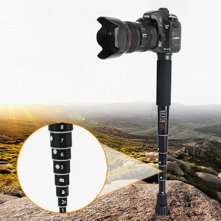 BEXIN P308C Portable Travel Outdoor DSLR Camera Aluminum Alloy Monopod Holder, P308C