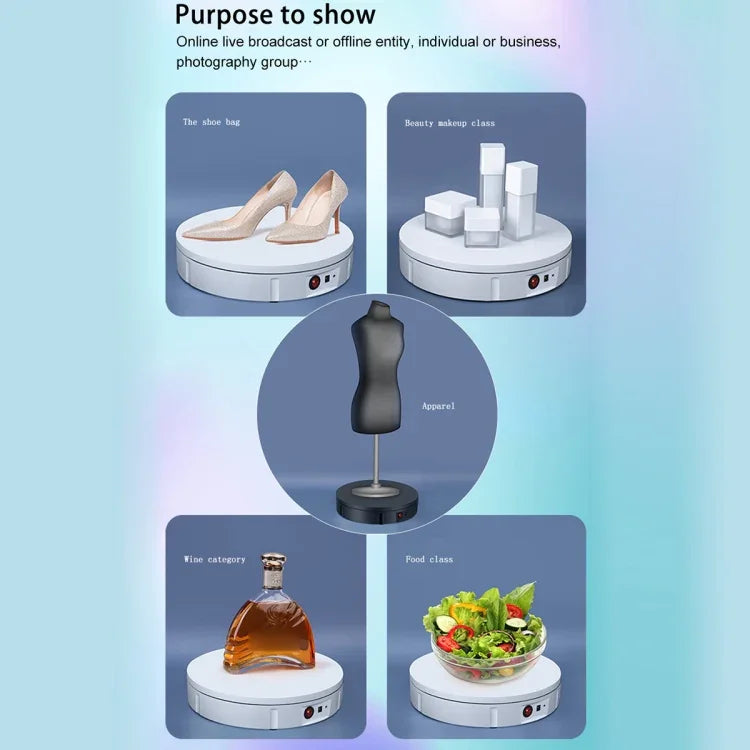 22cm Electric Rotating Display Stand Video Shooting Props Turntable, Load: 50kg, US Plug, 22cm, US Plug
