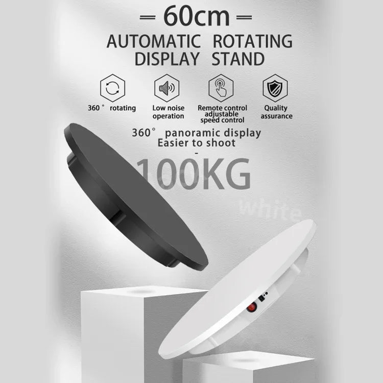60cm Electric Rotating Display Stand Props Turntable, Load: 100kg, Plug-in Power, US Plug, 60cm, US Plug