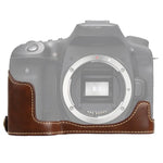 1/4 inch Thread PU Leather Camera Half Case Base for Canon EOS 90D, For Canon EOS 90D