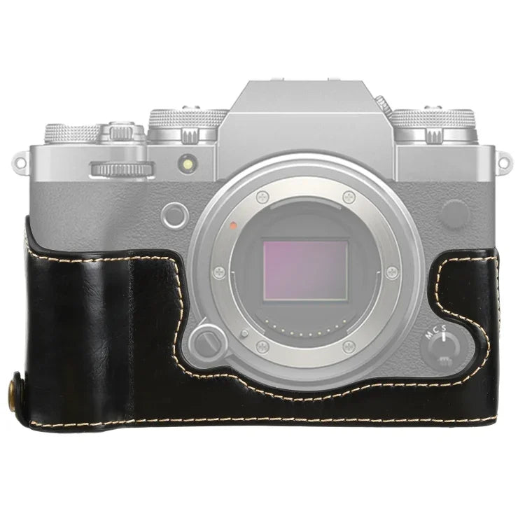 1/4 inch Thread PU Leather Camera Half Case Base for FUJIFILM X-T4, For FUJIFILM X-T4