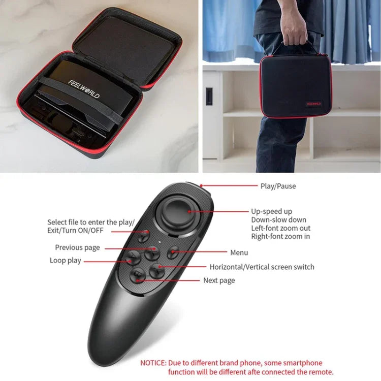 FEELWORLD TP10 Portable 10-inch Folding Teleprompter with Remote Control Lens Adapter Ring For Below 10 inches Smartphone / Tablet, TP10
