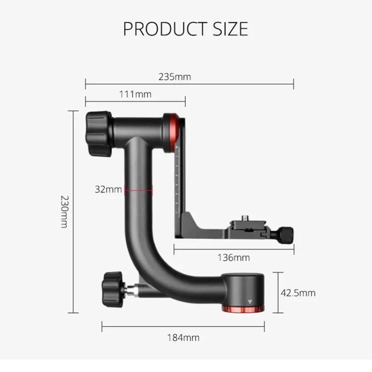 YELANGU  A201 360 Degree Horizontal Gimbal Tripod Head for DV and SLR Cameras, A201