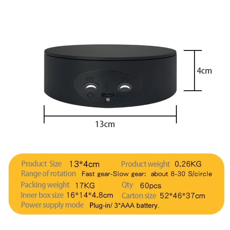 13cm Xiaoai Electric Rotating Turntable Display Stand Video Shooting Props Turntable, 13cm