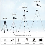 Live Broadcast Tripod 4-Section Folding Legs Aluminum Alloy Tripod Mount with U-Shape Three-Dimensional Tripod Head for DSLR & Digital Camera, Adjustable Height: 35-106cm, 3110 Silver