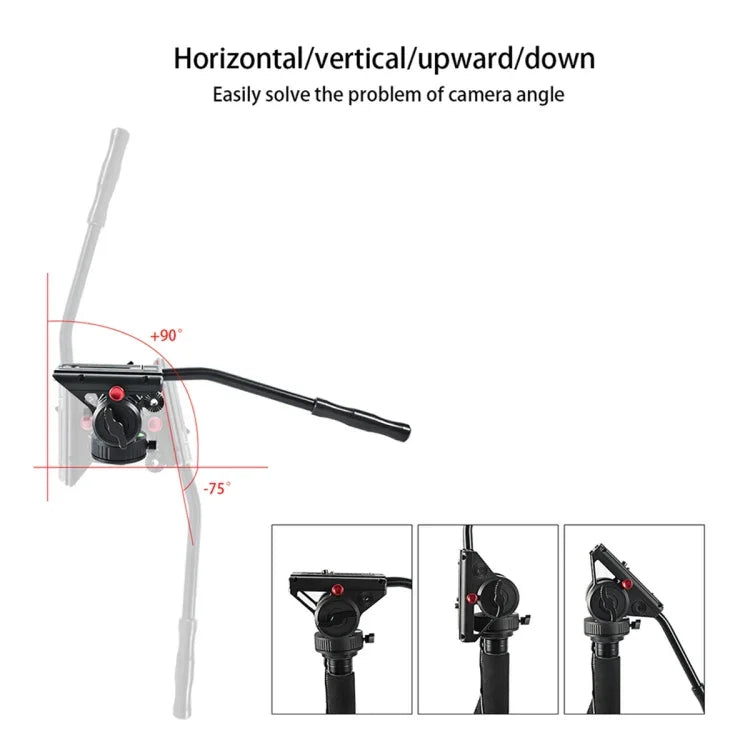 BEXIN VH-105 360 Degree Panorama Heavy Duty Tripod Action Fluid Drag Head, VH-105