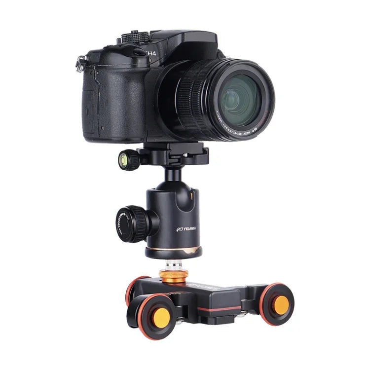YELANGU L4X Camera Wheel Dolly II Electric Track Slider 3-Wheel Video Pulley Rolling Dolly Car with Remote Control for DSLR / Home DV Cameras, GoPro, Smartphones, Load: 3kg, L4X Dolly Car Black