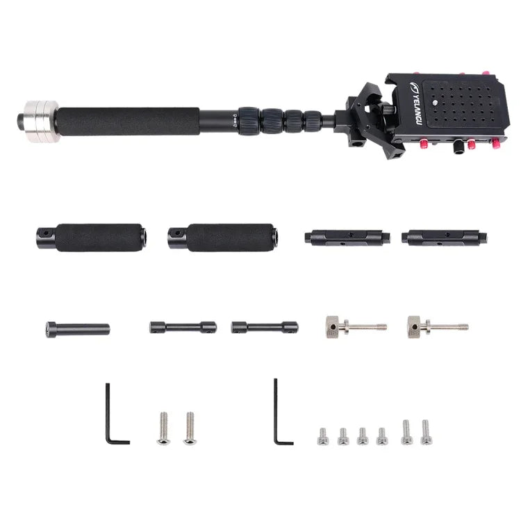YELANGU S300 4 in 1 Multifunctional Rig + Dual Handheld Shoulder Rig + Monopod + Stabilizer for Cameras / SLR Cameras, Height Range: 63cm-170cm, YELANGU S300