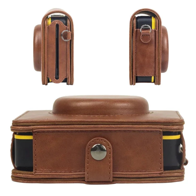 For Kodak Mini Shot 3 Square Retro / C300R instax Full Body Camera PU Leather Case Bag with Strap, For Kodak Mini Shot 3 Square Retro / C300R