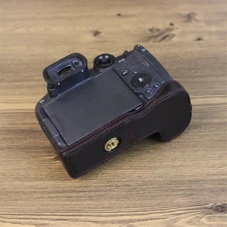 For Canon EOS R7 1/4 inch Thread PU Leather Camera Half Case Base, For Canon EOS R7