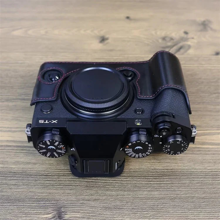 For FUJIFILM X-T5 1/4 inch Thread PU Leather Camera Half Case Base, For FUJIFILM X-T5