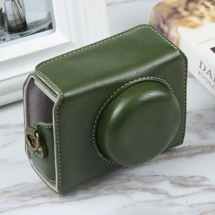 For Sony ZV-1F Vlog Camera Full Body Magnetic Leather Camera Case Bag with Strap, For Sony ZV-1F with Magnetic
