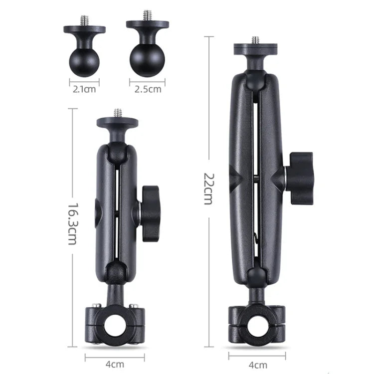 25mm Ballhead Car Front Seat Handlebar Fixed Mount Holder with Tripod Adapter & Screw for GoPro, Insta360, DJI and Other Action Cameras, 25mm 22cm