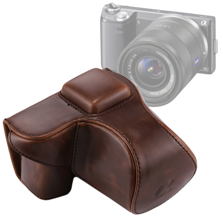 Full Body Camera PU Leather Case Bag with Strap for Sony NEX 5N / 5R / 5T (16-50mm / 18-55mm Lens), For Sony NEX 5N