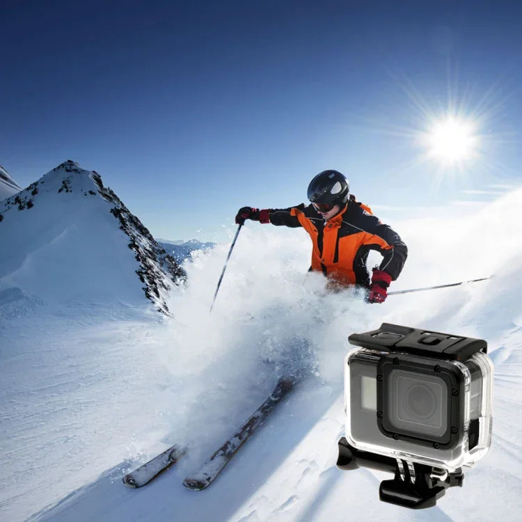 For GoPro HERO6 /5 Skeleton Housing Protective Case + Hollow Back Cover with Buckle Basic Mount & Screw, No Need to Disassemble Lens, Hollow Back Cover