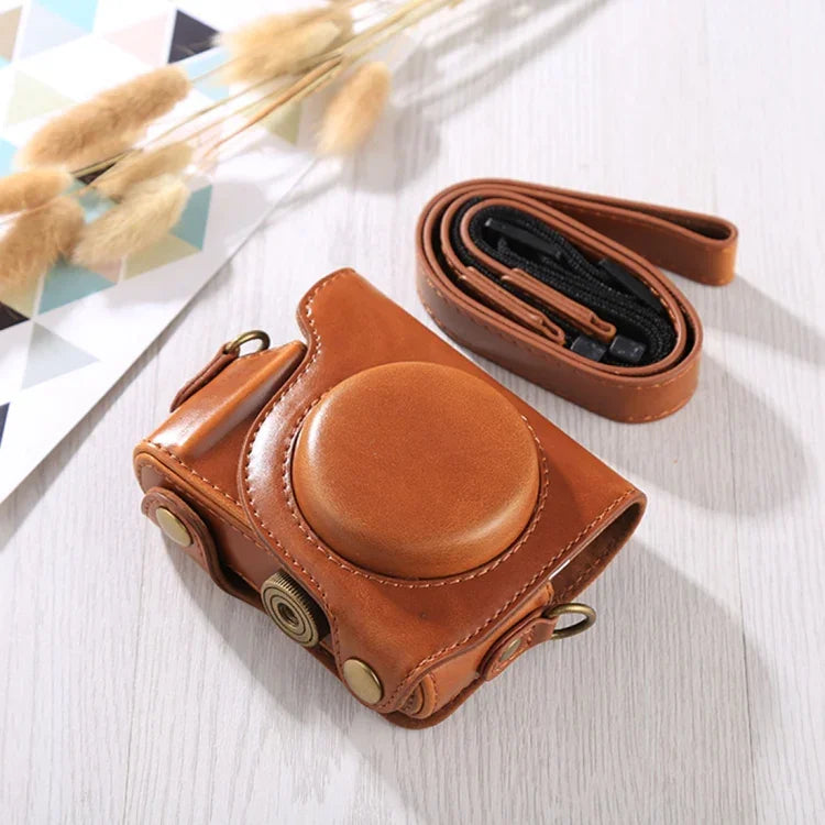 Full Body Camera PU Leather Case Bag with Strap for Canon G9X / G9X II, For G9X