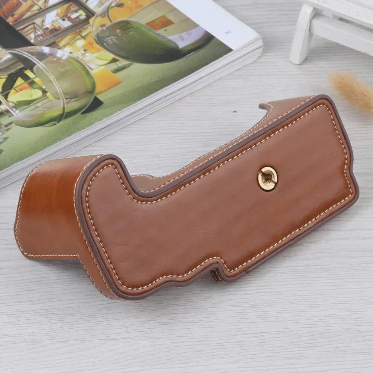 1/4 inch Thread PU Leather Camera Half Case Base for FUJIFILM GFX 50S, For FUJIFILM GFX 50S