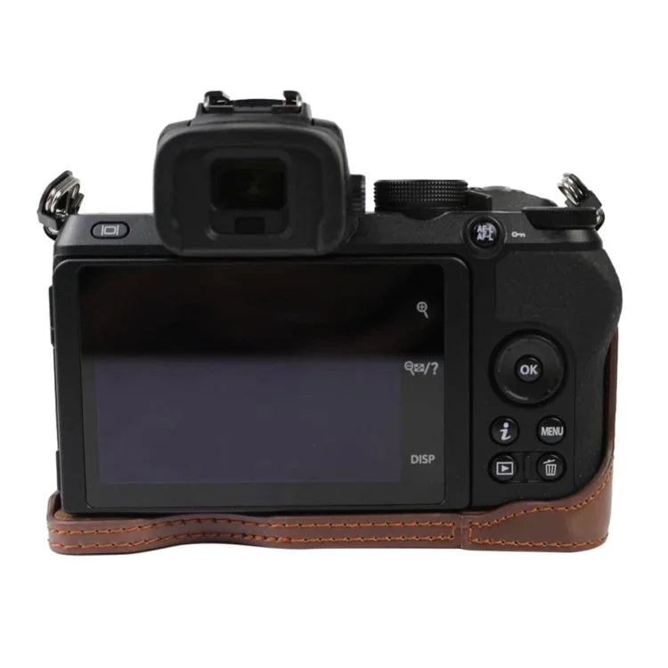1/4 inch Thread PU Leather Camera Half Case Base for Nikon Z50, For Nikon Z50