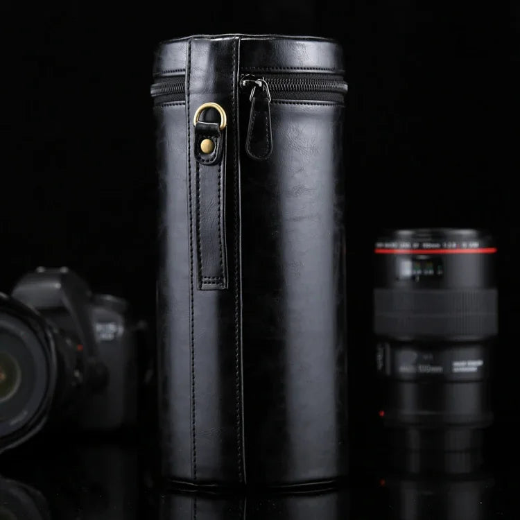 Extra Large Lens Case Zippered PU Leather Pouch Box for DSLR Camera Lens, Size: 24.5*10.5*10.5cm, 24.5 x 10.5cm (Brown), 24.5 x 10.5cm (Coffee), 24.5 x 10.5cm (Black)