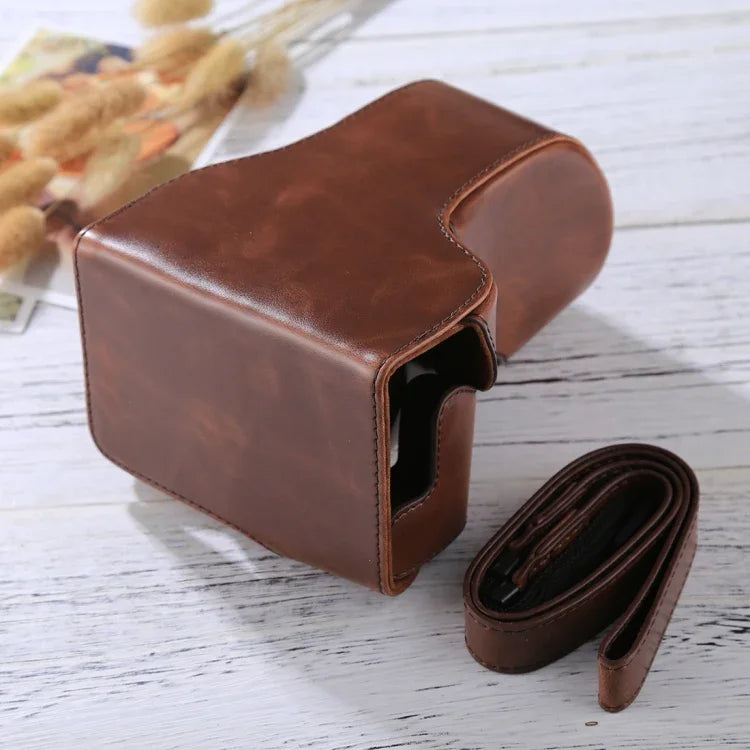 Full Body Camera PU Leather Case Bag with Strap for Canon EOS M6 (18-150mm Lens), For EOS M6 (18-150mm), For EOS M6(18-150mm)