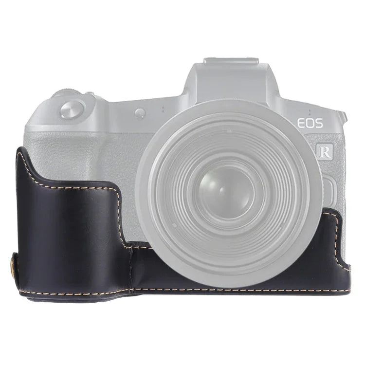 1/4 inch Thread PU Leather Camera Half Case Base for Canon EOS R, For Canon R