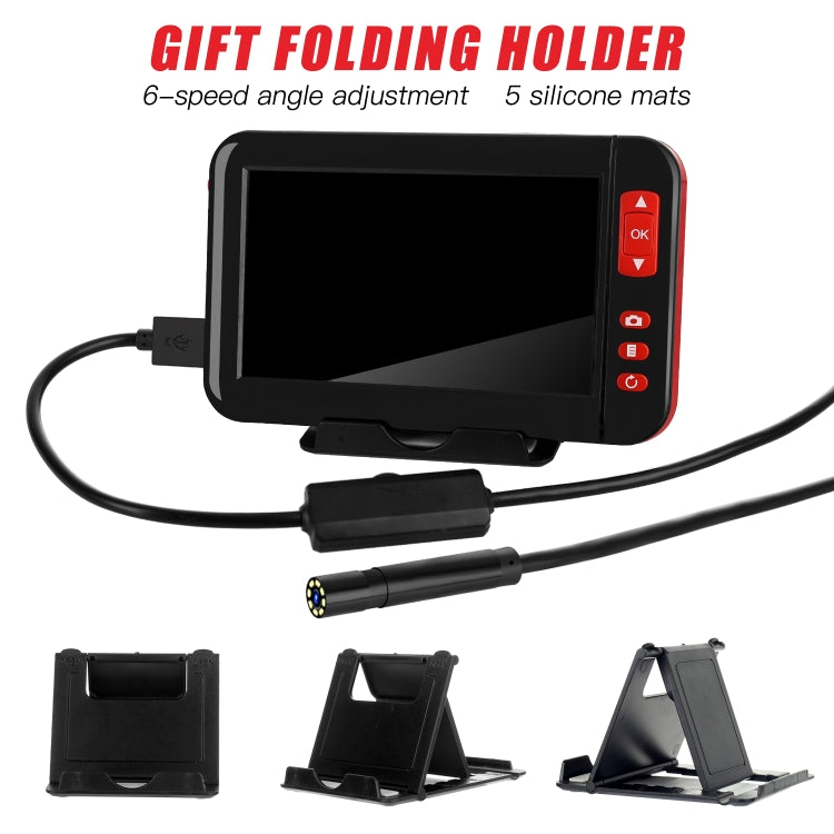 P20 4.3 Inch Screen Display HD1080P Inspection Endoscope with 8 LEDs, Length: 10m, Lens Diameter: 8mm, Hard Line, Length: 10m, Hard Line