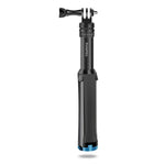 RUIGPRO One-piece Handheld Tripod Selfie Stick Telescopic Monopod Mount for GoPro, Insta360, DJI and Other Action Cameras, Black)