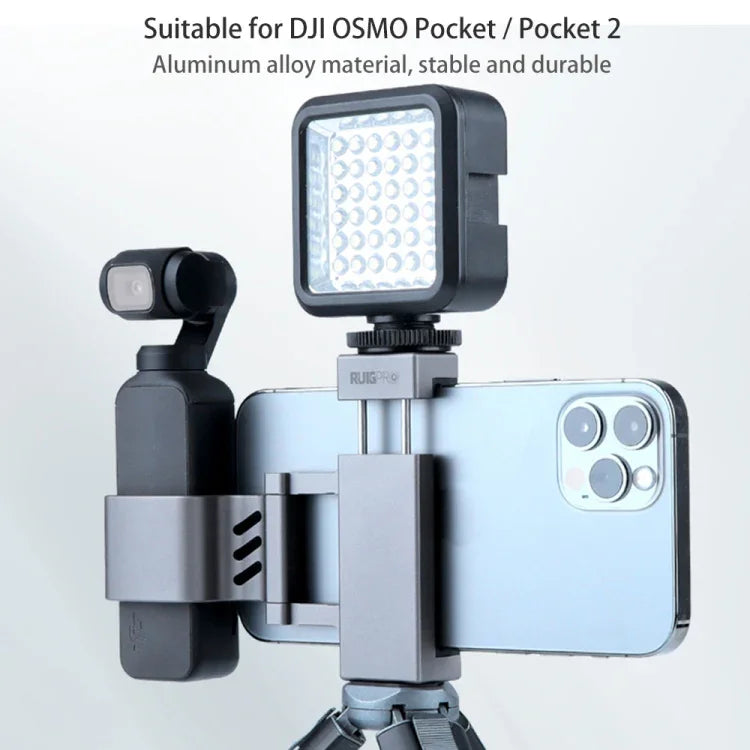 RUIGPRO Smartphone Fixing Clamp 1/4 inch Holder Mount Bracket for DJI OSMO Pocket / Pocket 2