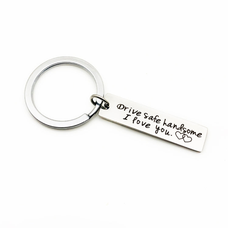 Creative Drive Safe Handsome Words Stainless Steel Keychain Key Rings, Wing Shape, Motorcycle Shape, Car Shape