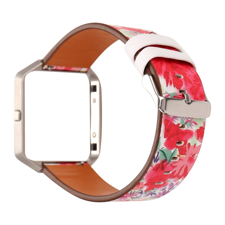 For Fitbit Blaze Leather Replacement Strap Watchband, A, B, C, D, E, F, G, Flamingo, Green Leaf, Peony, Red Flower, Sunflower