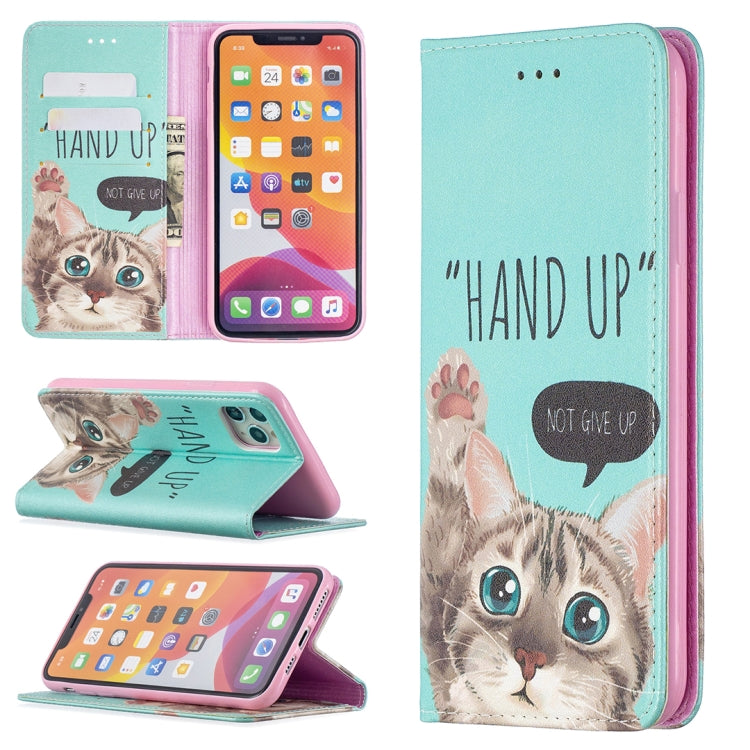 Colored Drawing Pattern Invisible Magnetic Horizontal Flip PU Leather Case with Holder & Card Slots & Wallet, For iPhone 11 Pro, For iPhone 11, For iPhone 11 Pro Max, For iPhone 12 mini, For iPhone 12 / 12 Pro