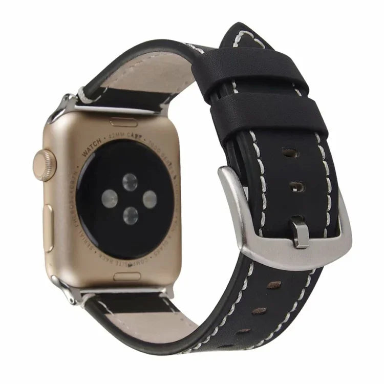 Calfskin Genuine Leather Watchband For Apple Watch Series 6 & SE & 5 & 4 40mm / 3 & 2 & 1 38mm, For Apple Watch Series 7 41mm / 6 & SE & 5 & 4 40mm / 3 & 2 & 1 38mm