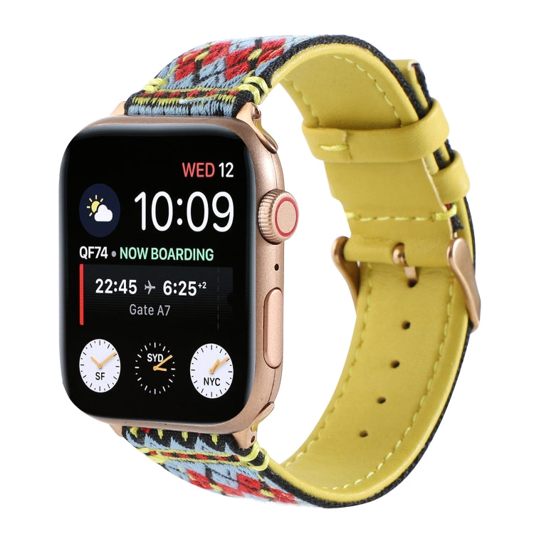 Ethnic Leather Watchband For Apple Watch Series 6 & SE & 5 & 4 40mm / 3 & 2 & 1 38mm, For Apple Watch Series 7 41mm / 6 & SE & 5 & 4 40mm / 3 & 2 & 1 38mm
