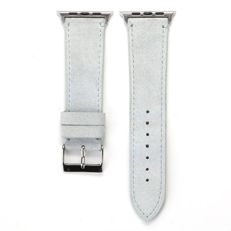 Frosted Genuine Leather Watchband For Apple Watch Series 6 & SE & 5 & 4 40mm / 3 & 2 & 1 38mm, For Apple Watch Series 7 41mm / 6 & SE & 5 & 4 40mm / 3 & 2 & 1 38mm