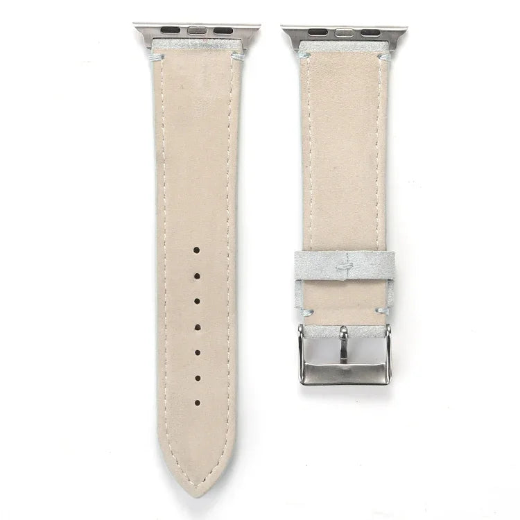 Frosted Genuine Leather Watchband For Apple Watch Series 6 & SE & 5 & 4 40mm / 3 & 2 & 1 38mm, For Apple Watch Series 7 41mm / 6 & SE & 5 & 4 40mm / 3 & 2 & 1 38mm