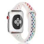 Rainbow Silicone Watchband For Apple Watch Series 6 & SE & 5 & 4 40mm / 3 & 2 & 1 38mm, For Apple Watch Series 7 41mm / 6 & SE & 5 & 4 40mm / 3 & 2 & 1 38mm, For Apple Watch Series 8&7 41mm / SE 2&6&SE&5&4 40mm / 3&2&1 38mm